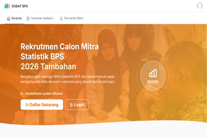 Pendaftaran Petugas Lapangan Sensus Ekonomi 2026 BPS, Cek Jadwal dan Persyaratannya