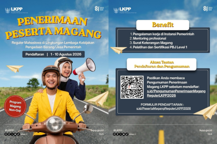 Link Daftar Magang Reguler LKPP 2026 Beserta Posisi dan Jadwal Seleksinya